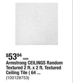 The Home Depot Armstrong CEILINGS Random Textured 2 ft. x 2 ft. Textured Ceiling Tile ( 64 sq. ft. / case) offer