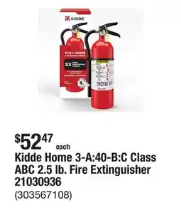 The Home Depot Kidde Home 3-A:40-B:C Class ABC 2.5 lb. Fire Extinguisher 21030936 offer
