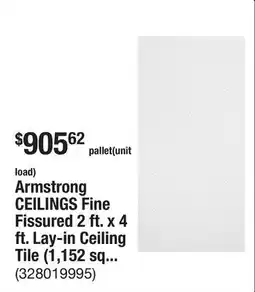 The Home Depot Armstrong CEILINGS Fine Fissured 2 ft. x 4 ft. Lay-in Ceiling Tile (1,152 sq. ft. /Pallet) offer