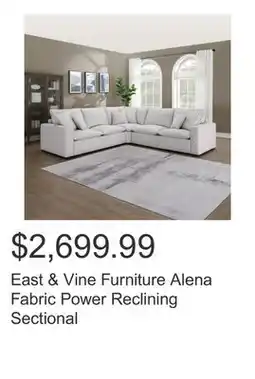 Costco East & Vine Furniture Alena Fabric Power Reclining Sectional offer