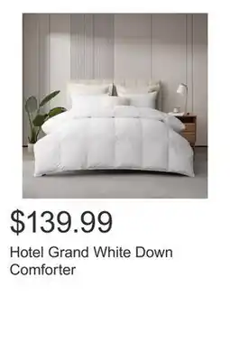 Costco Hotel Grand White Down Comforter offer