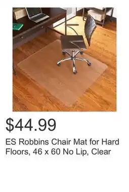 Costco ES Robbins Chair Mat for Hard Floors, 46 x 60 No Lip, Clear offer