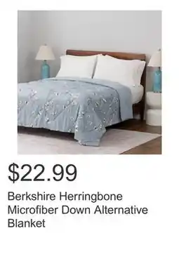 Costco Berkshire Herringbone Microfiber Down Alternative Blanket offer