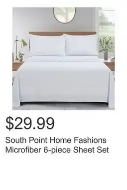 Costco South Point Home Fashions Microfiber 6-piece Sheet Set offer