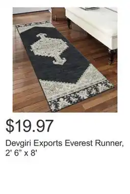 Costco Devgiri Exports Everest Runner, 2' 6 x 8' offer