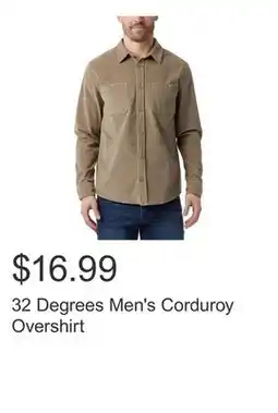 Costco 32 Degrees Men's Corduroy Overshirt offer