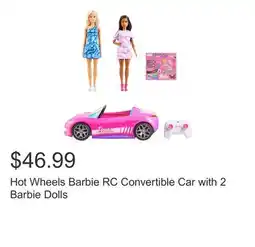 Costco Hot Wheels Barbie RC Convertible Car with 2 Barbie Dolls offer