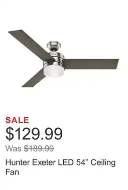 Costco Hunter Exeter LED 54 Ceiling Fan offer