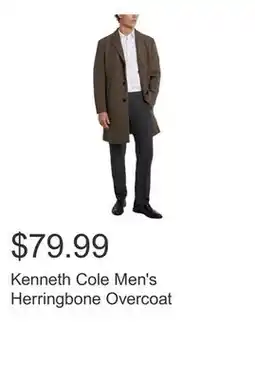 Costco Kenneth Cole Men's Herringbone Overcoat offer