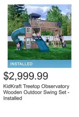 Costco KidKraft Treetop Observatory Wooden Outdoor Swing Set - Installed offer