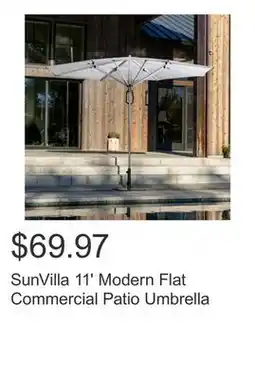 Costco SunVilla 11' Modern Flat Commercial Patio Umbrella offer
