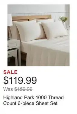 Costco Highland Park 1000 Thread Count 6-piece Sheet Set offer
