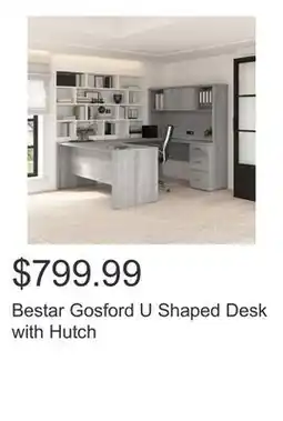 Costco Bestar Gosford U Shaped Desk with Hutch offer