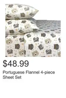 Costco Portuguese Flannel 4-piece Sheet Set offer
