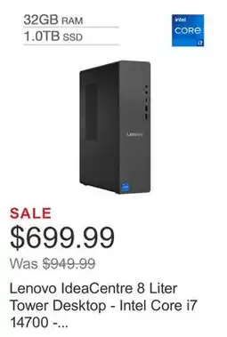 Costco Lenovo IdeaCentre 8 Liter Tower Desktop - Intel Core i7 14700 - Windows 11 offer