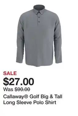 Belk Callaway Golf Big & Tall Long Sleeve Polo Shirt offer