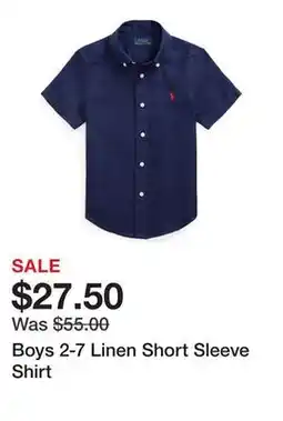 Belk Boys 2-7 Linen Short Sleeve Shirt offer
