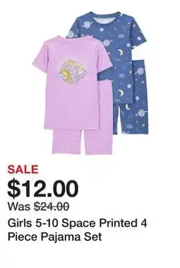 Belk Girls 5-10 Space Printed 4 Piece Pajama Set offer