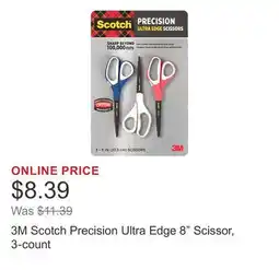 Costco 3M Scotch Precision Ultra Edge 8 Scissor, 3-count offer