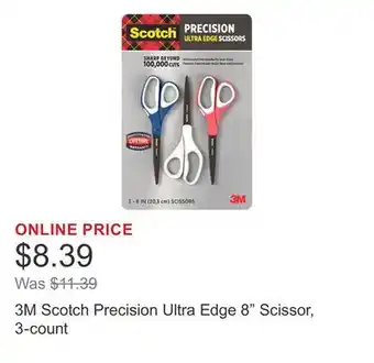Costco 3M Scotch Precision Ultra Edge 8 Scissor, 3-count offer