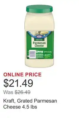 Costco Kraft, Grated Parmesan Cheese 4.5 lbs offer