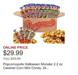 Costco Popcornopolis Halloween Monster 2.2 oz Caramel Corn Mini Cones, 24 count offer