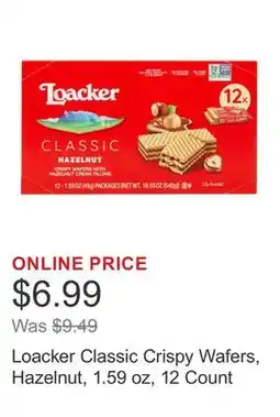 Costco Loacker Classic Crispy Wafers, Hazelnut, 1.59 oz, 12 Count offer