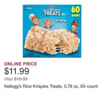 Costco Kellogg's Rice Krispies Treats, 0.78 oz, 60-count offer
