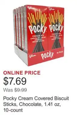 Costco Pocky Cream Covered Biscuit Sticks, Chocolate, 1.41 oz, 10-count offer