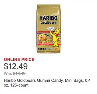 Costco Haribo Goldbears Gummi Candy, Mini Bags, 0.4 oz, 125-count offer