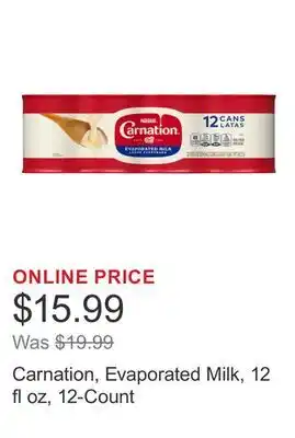 Costco Carnation, Evaporated Milk, 12 fl oz, 12-Count offer