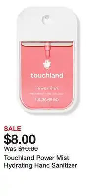 Ulta Beauty Touchland Power Mist Hydrating Hand Sanitizer offer