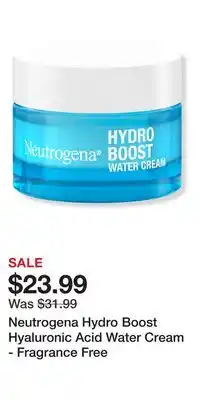 Ulta Beauty Neutrogena Hydro Boost Hyaluronic Acid Water Cream - Fragrance Free offer