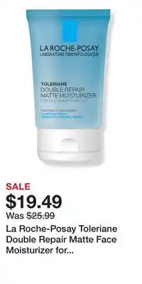 Ulta Beauty La Roche-Posay Toleriane Double Repair Matte Face Moisturizer for Oily Skin offer