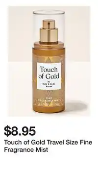 Bath & Body Works Touch of Gold Travel Size Fine Fragrance Mist offer