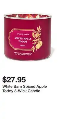 Bath & Body Works White Barn Spiced Apple Toddy 3-Wick Candle offer