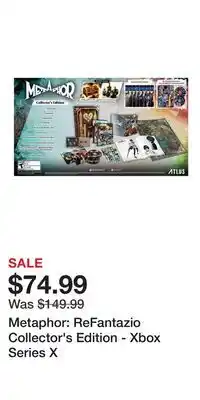 Game Stop Metaphor: ReFantazio Collector's Edition - Xbox Series X offer