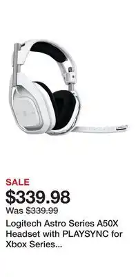 Game Stop Logitech Astro Series A50X Headset with PLAYSYNC for Xbox Series X/S, PlayStation 5, and PC - White offer