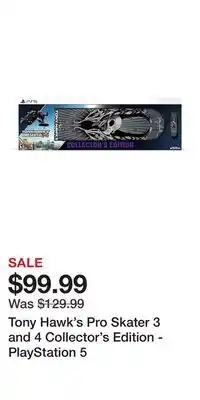 Game Stop Tony Hawk's Pro Skater 3 and 4 Collector's Edition - PlayStation 5 offer