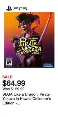 Game Stop SEGA Like a Dragon: Pirate Yakuza in Hawaii Collector's Edition - PlayStation 5 offer