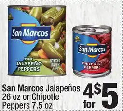 Super King Markets San Marcos Jalapeños 26 oz or Chipotle Peppers 7.5 oz offer
