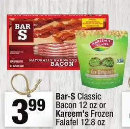 Super King Markets Bar-S Classic Bacon 12 oz or Kareem's Frozen Falafel 12.8 oz offer