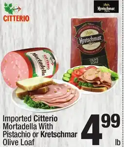 Super King Markets Imported Citterio Mortadella With Pistachio or Kretschmar Olive Loaf offer