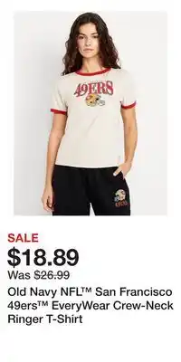 Old Navy Old Navy NFL San Francisco 49ers EveryWear Crew-Neck Ringer T-Shirt offer