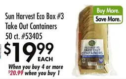 Smart & Final Sun Harvest Eco Box #3 Take Out Containers offer
