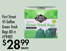 Smart & Final First Street 45 Gallon Green Trash Bags offer
