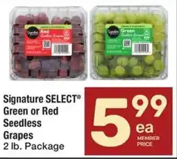 Tom Thumb Signature select green or red seedless grapes offer