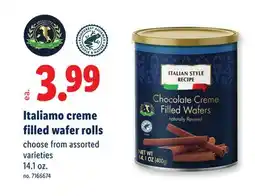 Lidl Italiamo creme filled wafer rolls offer