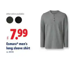 Lidl Esmara men's long sleeve shirt offer