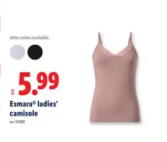 Lidl Esmara ladies' camisole offer